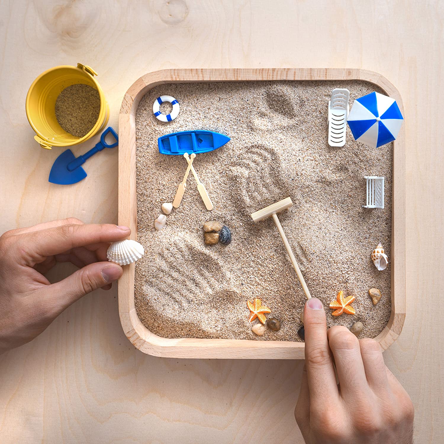 Sand Garden for Desk Landscape Sandbox Stress Relief Toy Gift Home Office Living Room Decoration Crafts