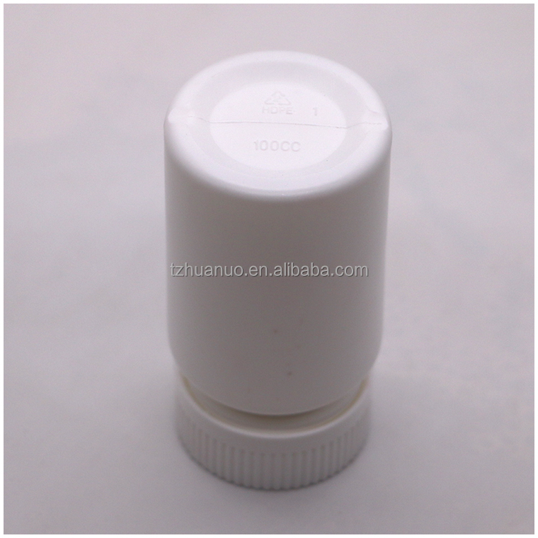 100ml PE Bottle Wide Mouth Plastic Empty Bottles Capsule Containers with Screw Cap