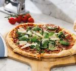 Heat Resistant Round Wooden Pizza Board , Bamboo Pizza Peel Serving Board