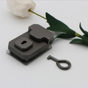 China Luggage hardware accessories gunmetal color metal square plug lock for wooden box factory