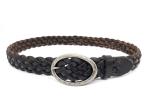 Comfortable Braided Leather Belt Black For Male Casual 3.5cm Width