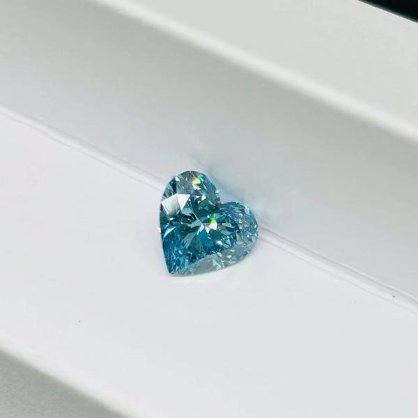 China Synthetic Lab Grown Blue Diamonds Heart Shape 1.2ct-1.4ct IGI Certified factory