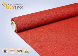 China 960 G/sqm Red Silicone Coated Fiberglass Fabric For Heat And Cold Insulation factory