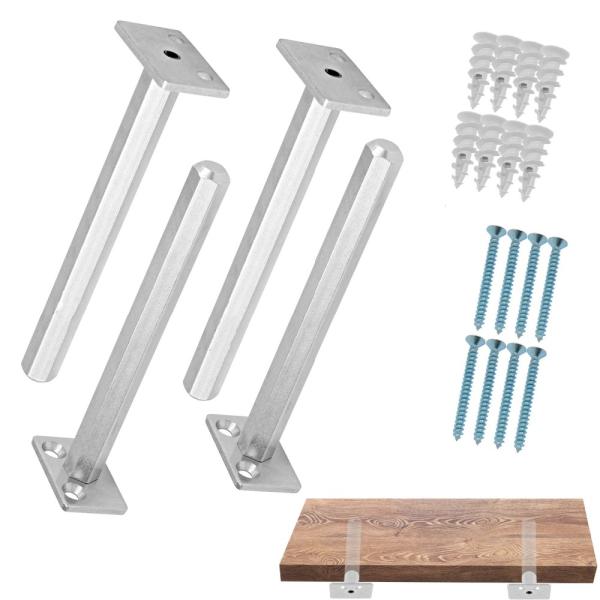 12x8 Heavy Duty Shelf L Brackets Support Corner Brace Joint Right Angle Bracket Black