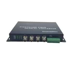 China 0 ~ 20KM Distance cvi tvi ahd Fiber Converter 4 channel single mode fiber transceiver factory