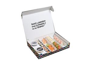 China Matte Lamination Paper Sushi Box Customzied Size Food Grade With Division Insert factory