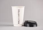 16oz 400ml Coffee to Go Paper Cups Double Wall Paper Cups with Black Lids