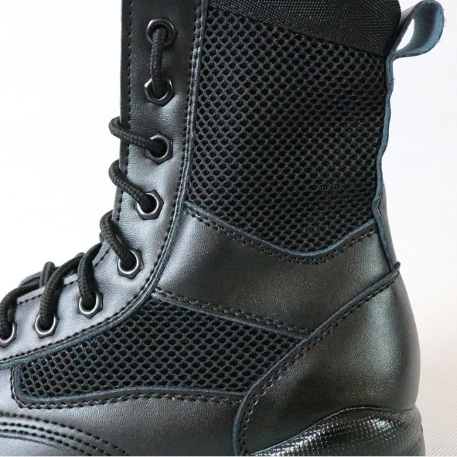 Black Genuine Leather Combat Tactical Boots Size 38-45