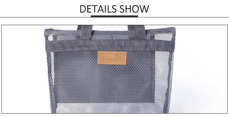 Large Capacity Zipper Close Ladies Mesh Travel Wash Bag