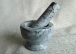 Household Stone Mortar And Pestle , Solid Marble Stone Bowl With Masher