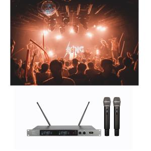 China Microphone Wireless Professional System UHF Mic Automatic Frequency 80M Party Stage Church factory