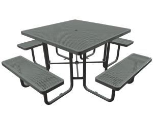 China Perforated Steel Metal Outdoor Picnic Tables And Bench For Playground Sports Center factory