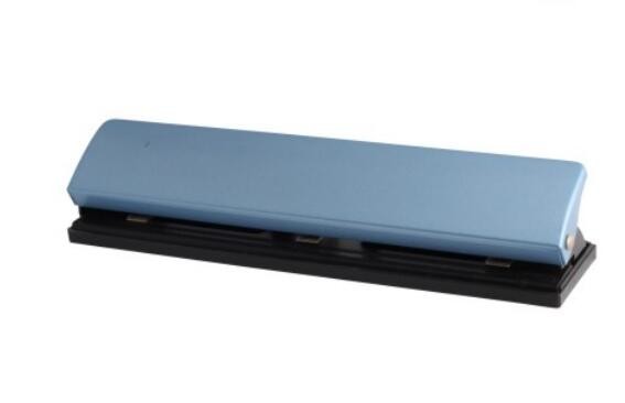 Grey Color 12 sheets capacity adjustable 3 holes paper punch for office