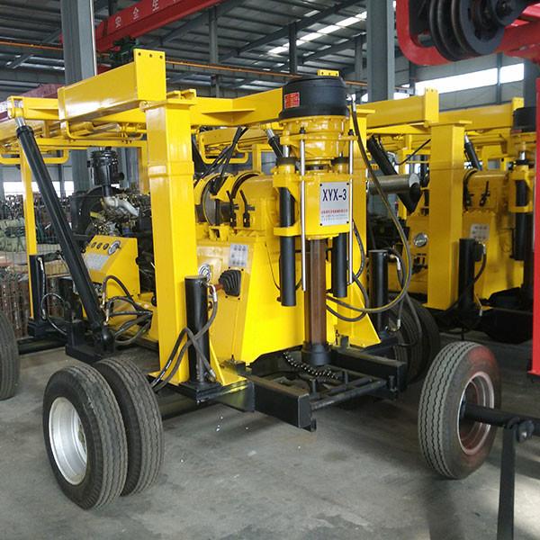 Durable Engineering Drilling Rig Yellow Color Steel XYX-3 Wheel Core Drilling