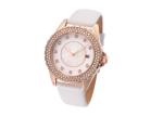 Women Quartz Stone Watch , Timepieces White Quartz Watch Stainless Steel Case