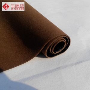 Knitted Brown Velvet Flock Fabric , Sofa Flocking Furniture Upholstery Fabric