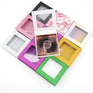 China Resuable Glitter Eyelash Paper Box Packaging With Clear Window factory