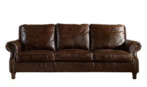China Dark Brown Real Soft Leather Sofa Set , 3 Seater Leather Sofa Couch Settee Sumptuous Type factory