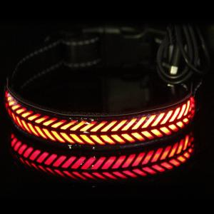 China Safe LED Dog Collar USB Rechargeable , Waterproof Glow In The Dark Dog Collar factory