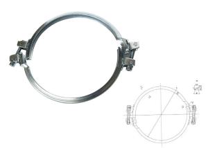 China German Standard 350mm Galvanized Pipe Clamps Fast Round V Shaped Air Duct Flanging factory