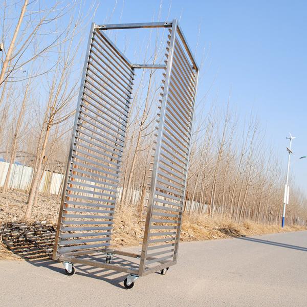 China Removable Trays Trolley Bakery 60x80cm Commercial Bakers Rack With Wheels factory
