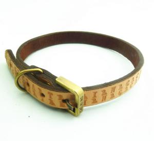 China Leather pet dog collar factory