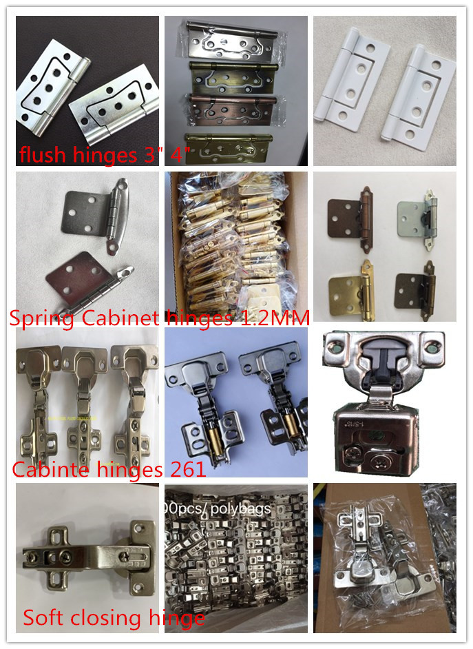 Steel nickel plated 261 Type Kitchen Full Inset Cabinet Hinges 60G Two Hole