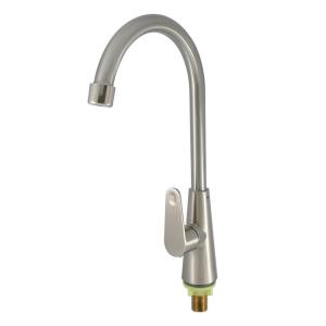 China Induction Tap Silver Zinc Alloy Kitchen Sink Faucets With Earthenware Spool Material factory