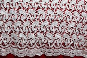 China Crochet polyester embroidery lace fabric for lady's dresses factory