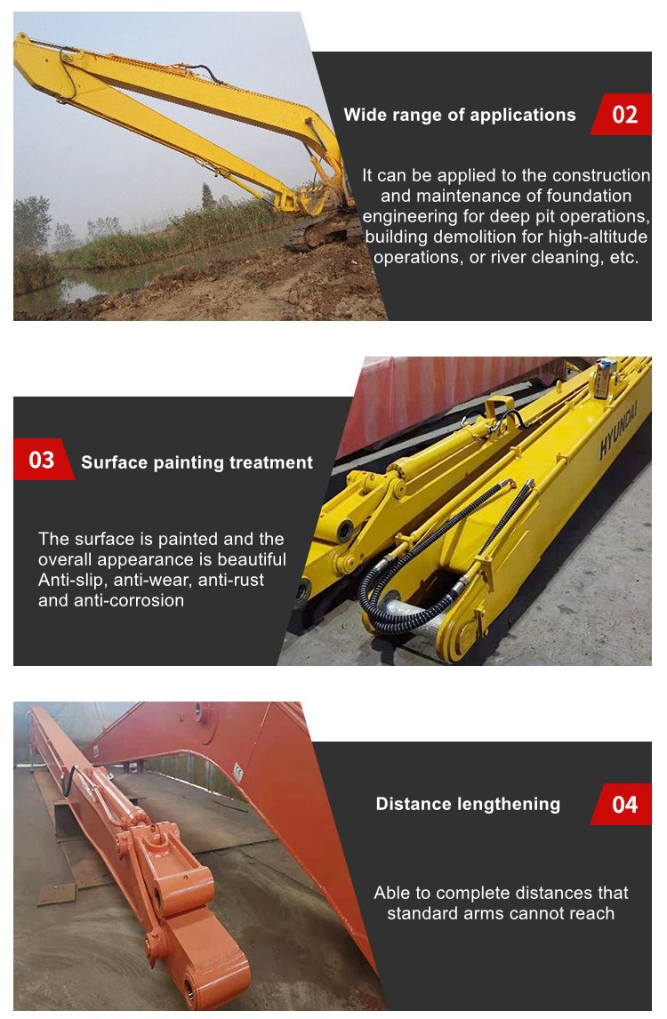 Customizable Two-Section Three-Section 12-45 Meter Excavator Extended Arm Backhoe Arm Long Boom And Cylinder Excavator