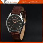 E Go Fashion 006A Stainless Steel Quartz Watch Genuine Leather Strap Watches