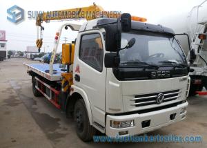China Dongfeng Small 5 Ton Flatbed Tow Truck Crane Mounted Truck 4X2 factory