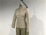 Stone Color Ladies PU Jacket Slim Fit Biker Jacket With Multi Topstitching