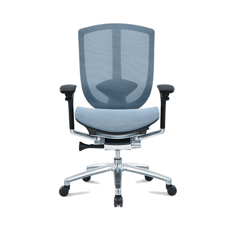 High End Blue Mid-back Mesh Office Chair With Adjustable Armrests
