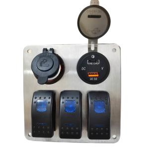 China SS 3 Gang 24V 12V Universal Rocker Switch Panel factory