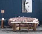 Living Room Round Modern Marble Top Stainless Steel Side Table
