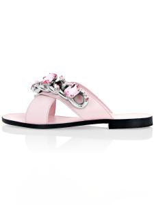 China Anti Slippery ODM Womens Soft Bottom Slippers with Bright Rhinestone factory