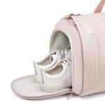 PU Foldable Pink Leather Travel Duffle Bag Carry On Garment Bag OEM/ODM