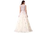 Flower Embroidery Ladies Evening Dresses , Saudi Arabic Maxi Party Dress