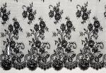french lace fabric/eyelash lace fabric/black lace/Swiss Voile Chantilly Lace