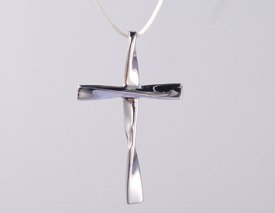Cross w/Heart AAA CZ S925 Silver Religious Cross Pendant with Engraved Logo and 46cm silver jewelry pendant with Rolo