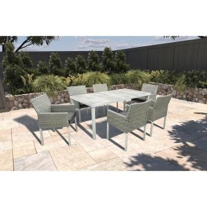 China Mail Packing Y 7 Piece Garden Furniture Table and Chairs Set with PE Wicker Rattan factory