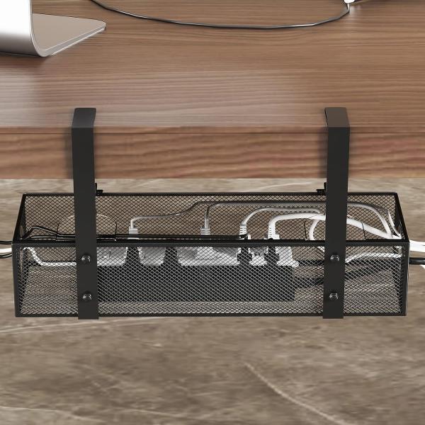 Metal Under Desk Cable Management Box Clamp for Supporting Fixed Storage Holders Racks