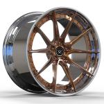 Custom 2-PC Forged Aluminum Alloy Rims Bronze Face Polished Barrel 18 19 Inches