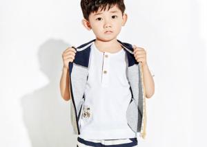 China Spring / Fall Kids Boys Clothes Boys Zip Up Hoodies Sleeveless Vest Outfits factory