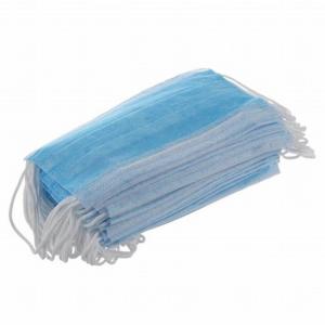 China High Breathability Non Woven Face Mask , Blue Color Disposable Mouth Mask factory