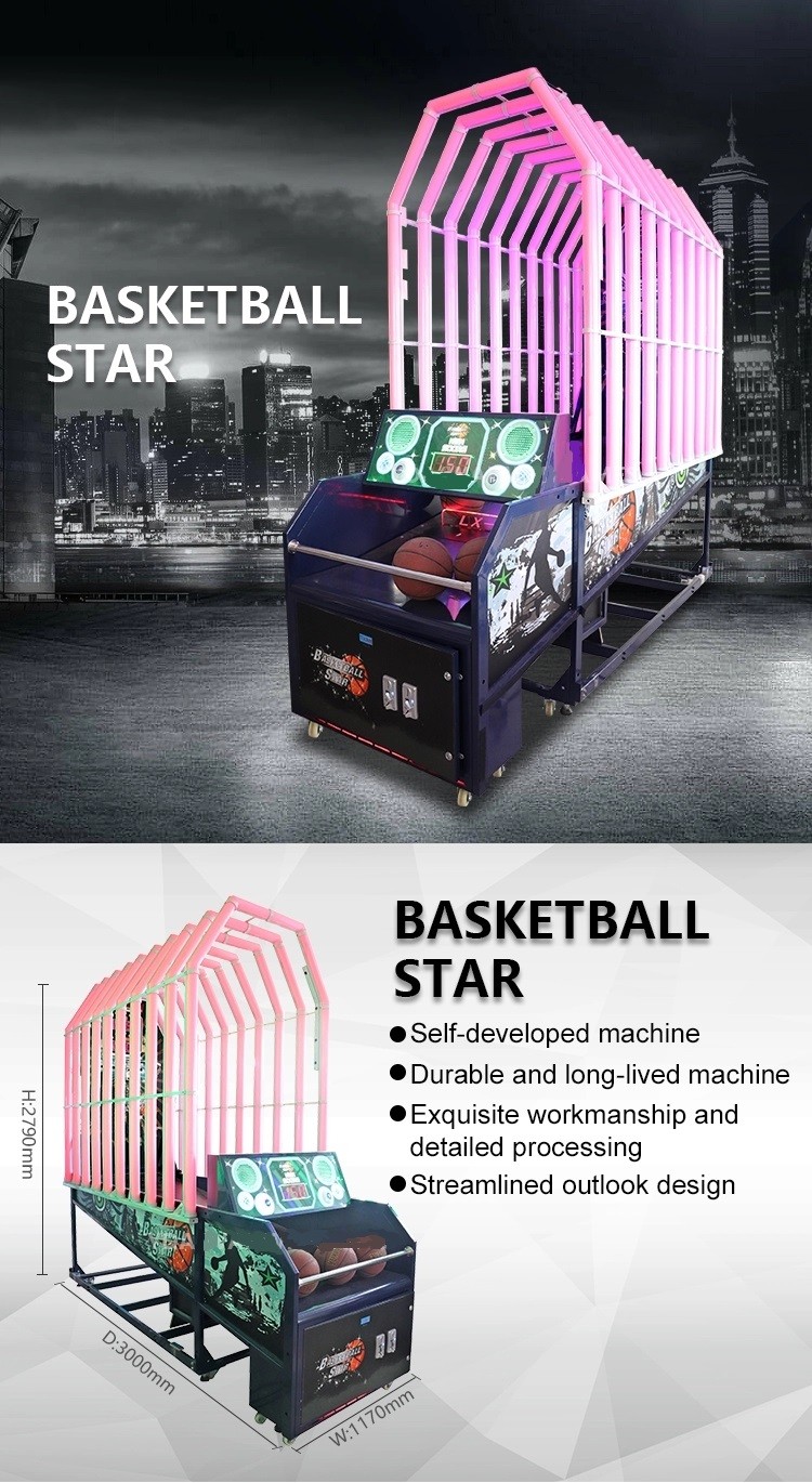 Adult Carnival Basketball Arcade Game Machine For Shopping Center