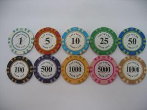 China Gambling Game Ceramic Clay Poker Chip Set Casino Royale Poker Chips Custom Printing factory