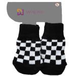 Rhombus Plaid Pattern Strong Dog Traction Socks For Hardwood Floors Anti Slip