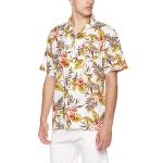 Printed Linen Mens Short Sleeve Tropical Shirts OEM Business Casual Hawaiian
